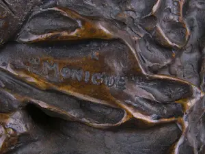 Jean en Marianne Bremers - groot bronzen beeld: Monique, een poserende dame + certificaat (unica!) kopen? Bied vanaf 895!