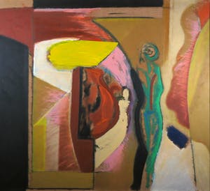 Han Sterk - Olieverf op paneel, Z.T. Abstracte compositie - Ingelijst (Zeer groot) kopen? Bied vanaf 1!