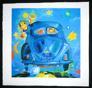 Ad Verstijnen - Zeefdruk, VW Brilletje achterruit kopen? Bied vanaf 1!