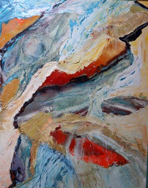 Niet of onleesbaar gesigneerd - Abstracte compositie gemengde techniek kopen? Bied vanaf 1!
