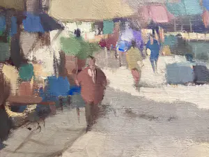 Harry Koolen - Franse kustplaats - olieverf op doek kopen? Bied vanaf 125!