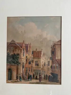 Petrus Gerardus Vertin - Aquarel stadsgezicht kopen? Bied vanaf 250!