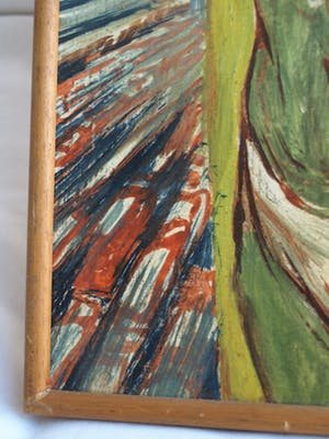 Klaas Pijlman - Olieverf op paneel , Jezus: “STOP” – gesigneerd – ca 1970 kopen? Bied vanaf 50!