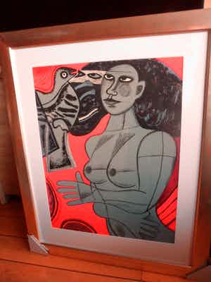 Corneille - Litho. Titel, Voir L' Oiseau. (groot) verkocht voor € 325!