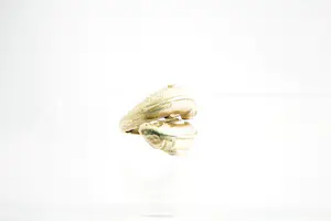 89 - Aparte geel-gouden 18 krt ring met 2 vissen - gekeurd - kleine maat! kopen? Bied vanaf 310!