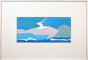 Paul Overhaus - Gouache op papier, Lucht - Ingelijst verkocht voor € 50!