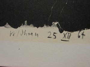 Aat Veldhoen - Vroege Litho in de Oosterkerk Amsterdam" gesigneerd kopen? Bied vanaf 1!