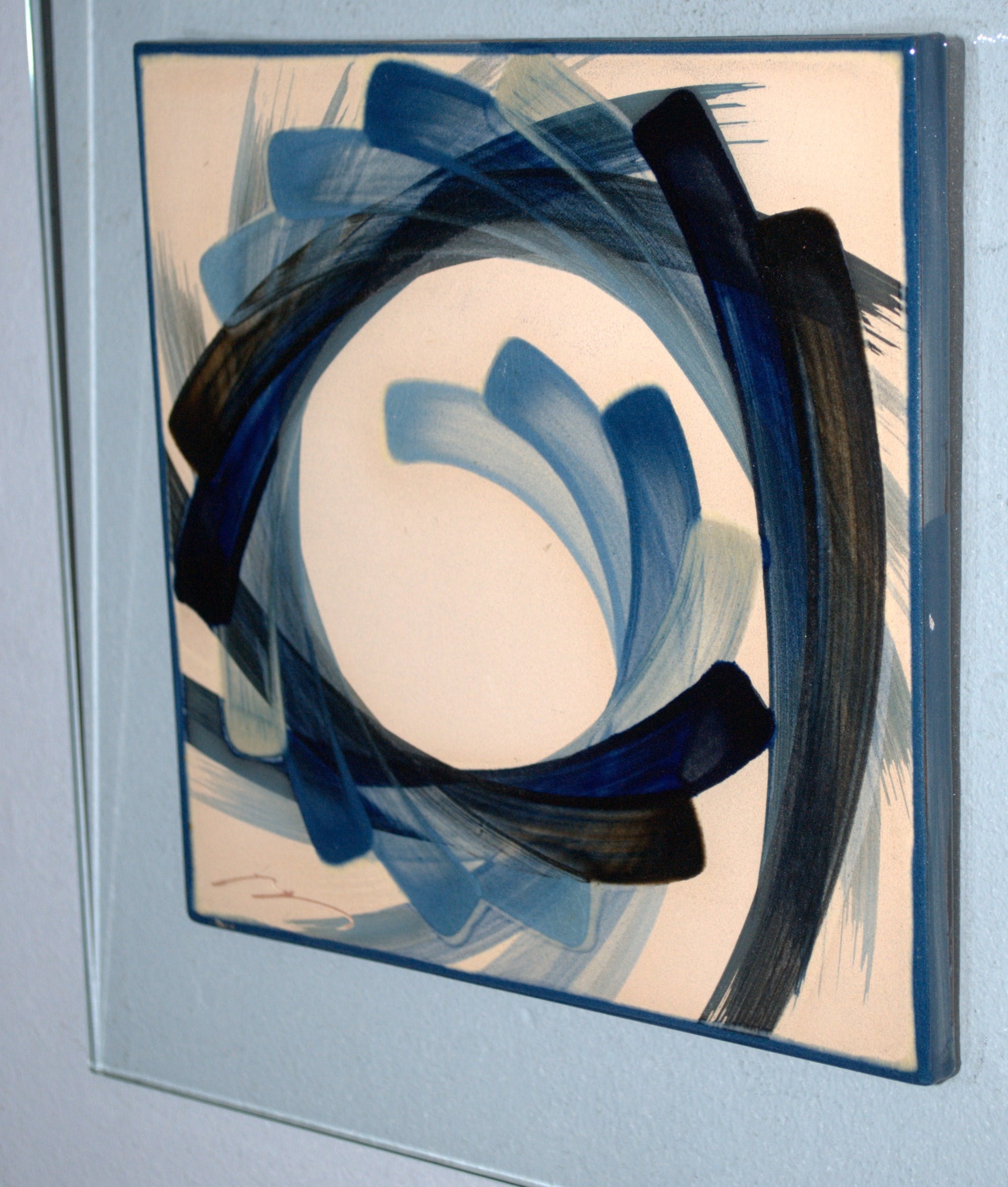 Niet of onleesbaar gesigneerd - keramische tegel op glas kopen? Bied vanaf 1!