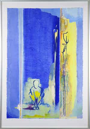 Helen Westgeest - Gemengde techniek op papier, Op de grens van ontluiken - Ingelijst (Groot) verkocht voor € 50!