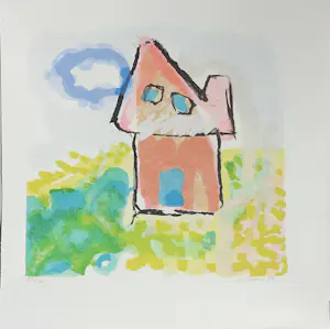 Henk van Vessem - Set van vier litho's, Huisjes - Ingelijst kopen? Bied vanaf 60!