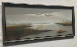 Jan Staats Kiewiet - / Jeska: Ingelijste pasteltekening, Verstild landschap – ca. 1937 kopen? Bied vanaf 50!