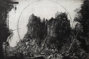 Dirkje Kuik - Rotslandschap, ets kopen? Bied vanaf 60!