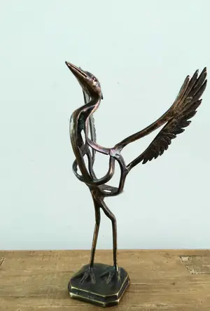 Brons (Onbekend) - opstijgende reiger, brons, abstract kopen? Bied vanaf 69!