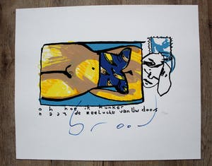Herman Brood - Zeefdruk: Oh hoe ik hunker (laatste exemplaar!) kopen? Bied vanaf 295!