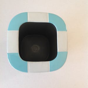 Rosenthal - Jan van der Vaart Grote Schaakbord Vaas turquoise/grijs porselein kopen? Bied vanaf 89!