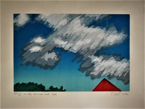 Piet Fioole - Gesigneerde Zeefdruk "on top of a red roof" zeer beperkte oplage! kopen? Bied vanaf 10!
