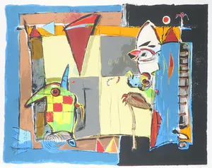 Cor de Jong - Zeefdruk, Ritueel - Ingelijst kopen? Bied vanaf 1!