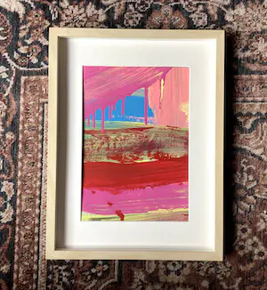 Ton Biermans - Uniek werk (acryl) op papier, Abstracte compositie kopen? Bied vanaf 35!