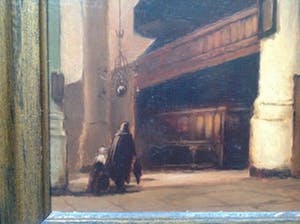 Niet of onleesbaar gesigneerd - van Galen (jaren 40) - kerkinterieur kopen? Bied vanaf 1!