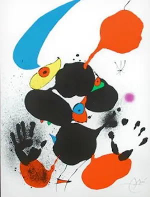 Joan Miro - Kleurenoffset-litho CONGRESO NATIONAL uit 1980 (zeldzaam) kaufen? Bieten Sie von 50!