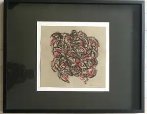 Theo Wolvecamp - Abstracte. Compositie verkocht voor € 325!