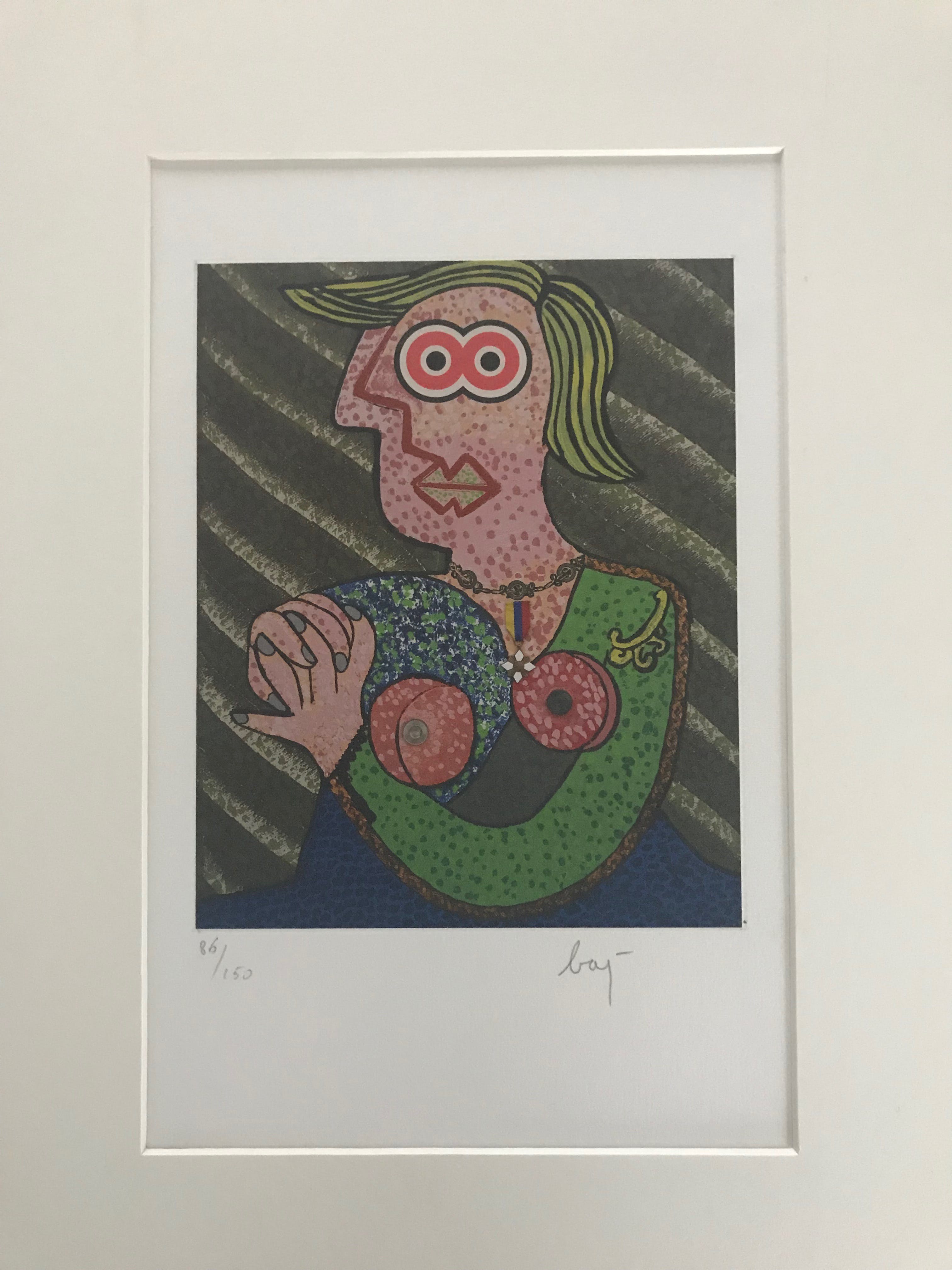 Enrico Baj - Kleurenlitho - Zonder Titel - Gesigneerd - Oplage 150 kopen? Bied vanaf 125!