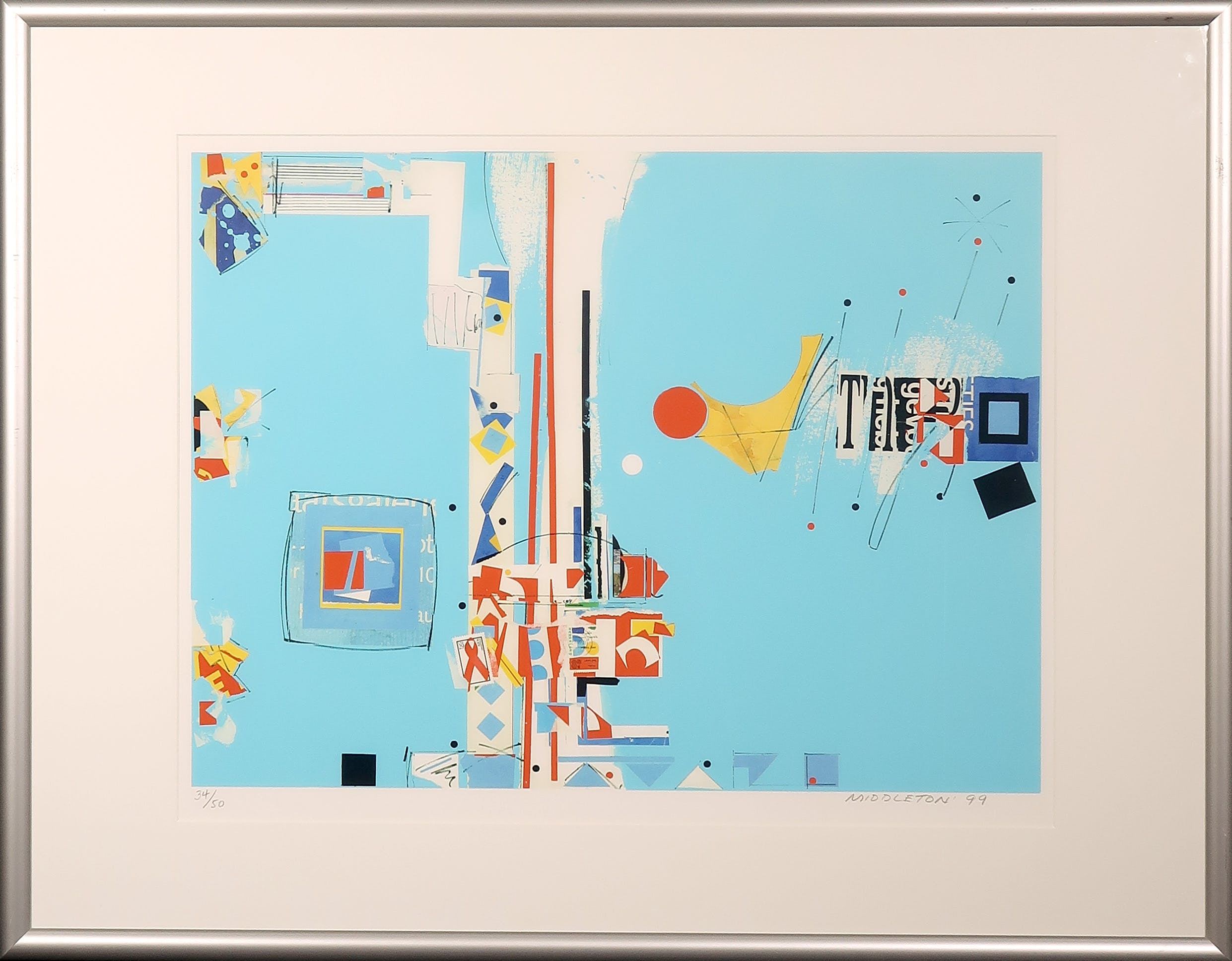 Sam Middleton - Zeefdruk, Harmonics - Ingelijst verkocht voor € 50!