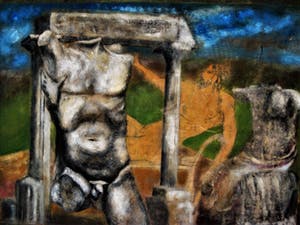 Kees Gerritse - Grote gesigneerde GOUACHE "Grieks Mythologische voorstelling" kopen? Bied vanaf 10!