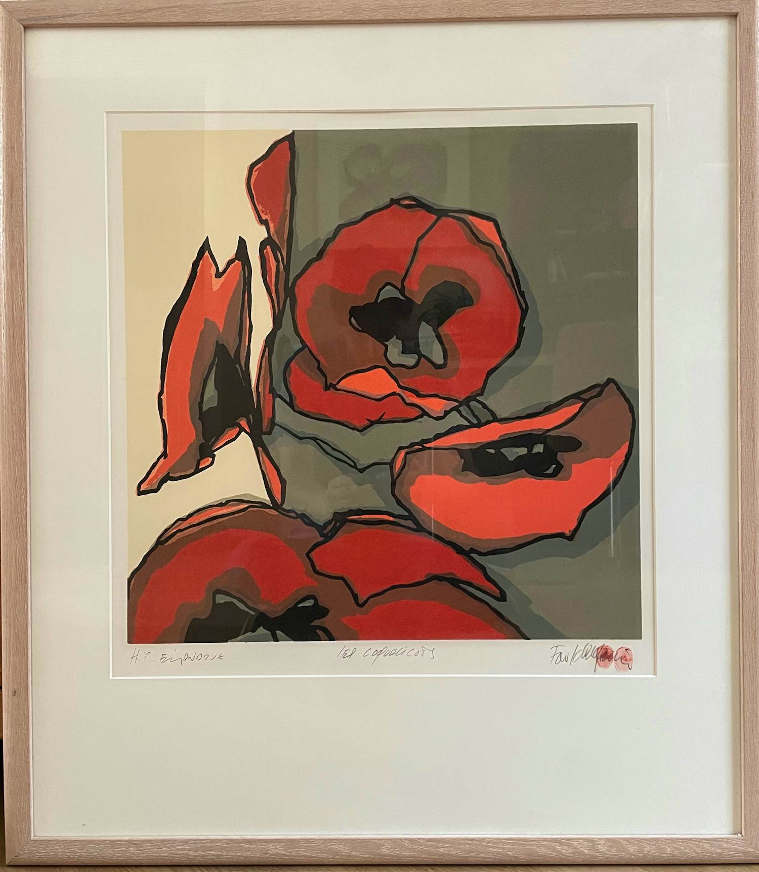 Fon Klement - Les Coquelicots - boardsnede 1992 - HC eigen druk verkocht voor € 150!