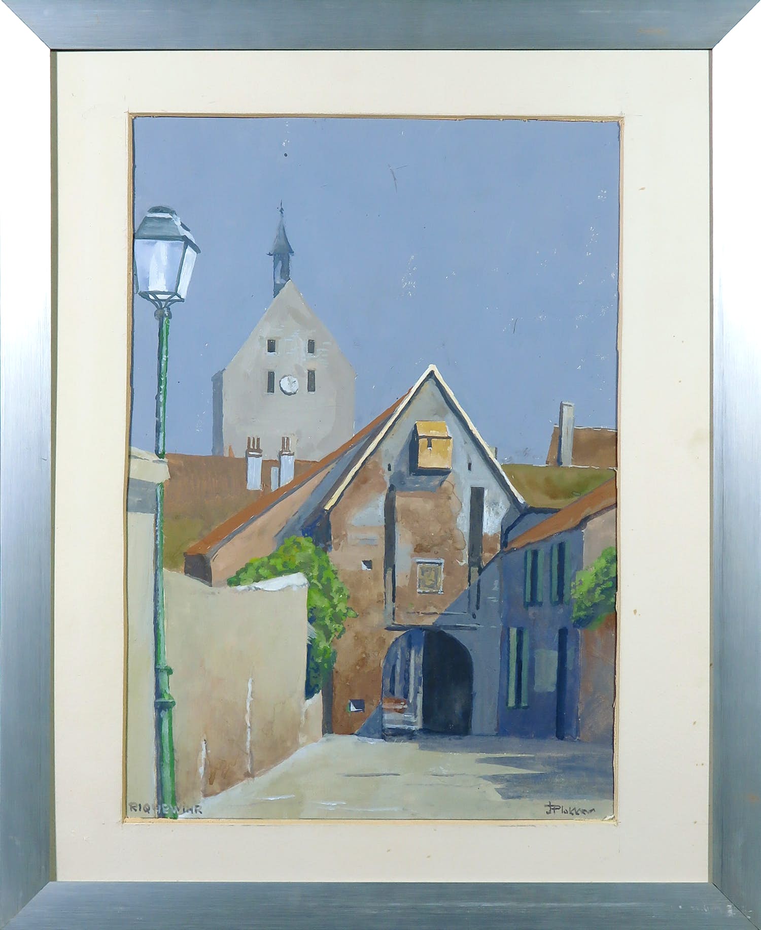Johannes Herbert Plokker - Gouache, Riquewihr - Ingelijst kopen? Bied vanaf 1!