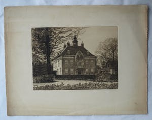Johannes Josseaud - Ets , Raadhuis Heemstede – ca. 1925 kopen? Bied vanaf 30!