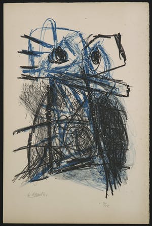 Karel Appel - Cinq lithographies en couleurs met tekst van Hugo Claus, zeer kleine oplage! kopen? Bied vanaf 7500!