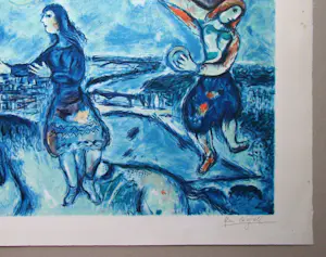 AcheterMarc Chagall - Lovers over Paris - Lithografie - 1985? Enchérissez de 300!