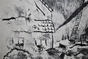 Germ de Jong - Molen te Nes, Ameland - litho uit 1952 kopen? Bied vanaf 65!