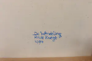 Jet de Knegt - Olieverf op doek, De wandeling kopen? Bied vanaf 50!