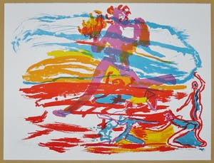 Pieter Defesche - Pieter Defesche, kleurenlitho, zonder titel, 1998, oplage 100 ex. kopen? Bied vanaf 35!
