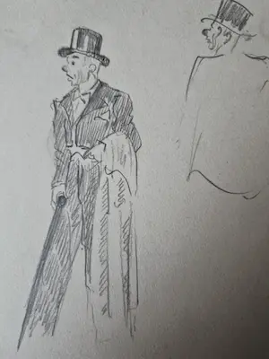 Mies Deinum - Twee (2) x aquarel/ tekeningen "Buziau de clown" & "Circus" - gesigneerd kopen? Bied vanaf 30!