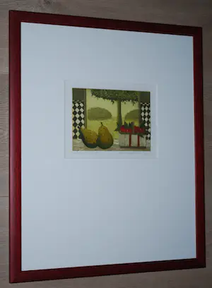 Laetitia de Haas - Uitzicht (met stilleven) - prachtig ingelijste kleurets uit 1995 kopen? Bied vanaf 45!