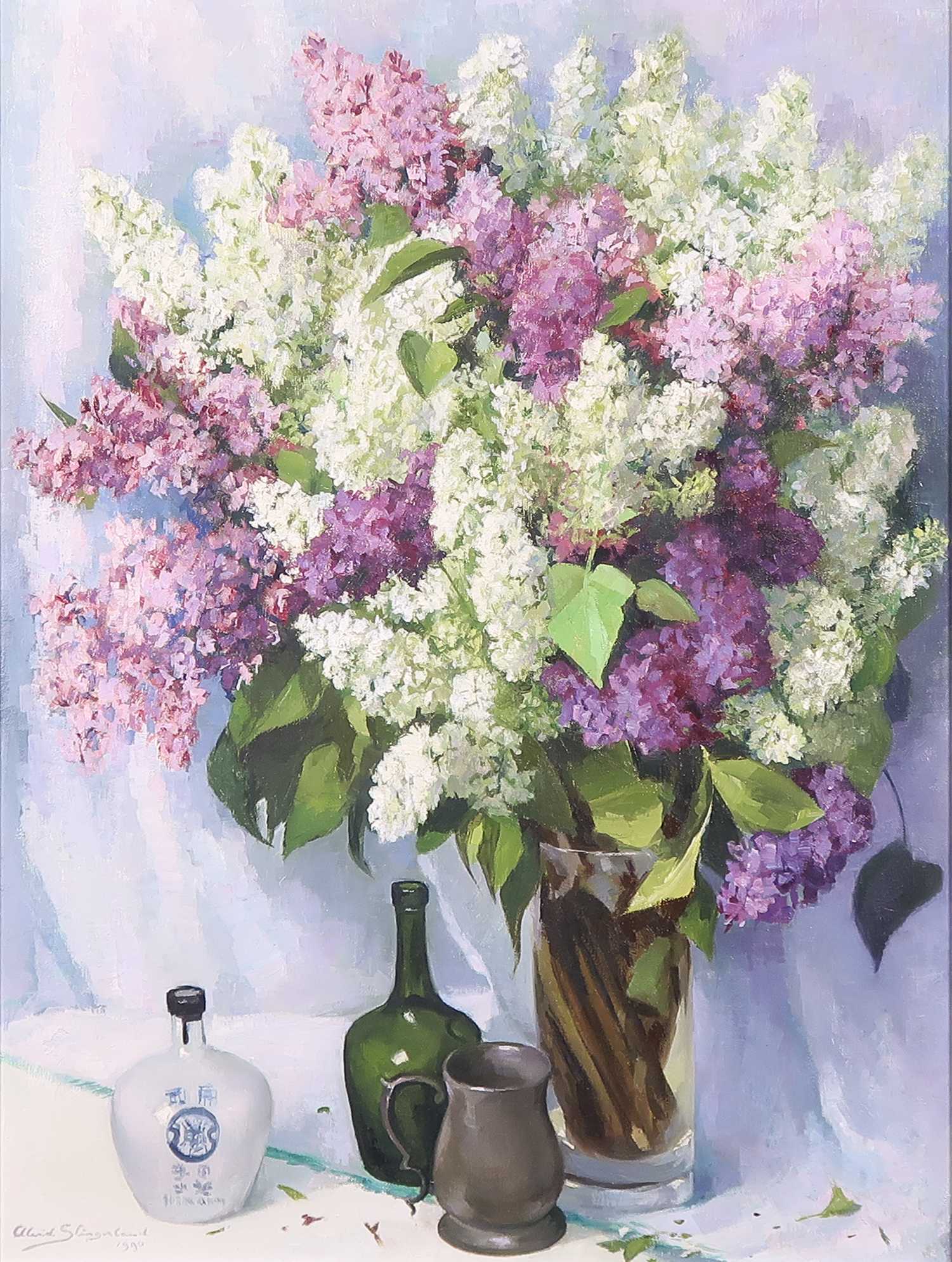 Aleid Slingerland - Olieverf op doek, De seringen - Ingelijst kopen? Bied vanaf 150!