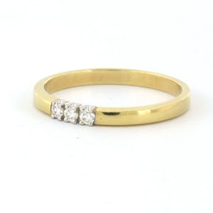 14k gouden ring bezet met briljant geslepen diamant 0,15 ct - F/G - VS/SI kopen? Bied vanaf 160!