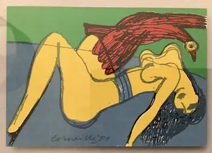 Corneille - Invitation avec originale lithographie "La conquête d l'oiseau". kopen? Bied vanaf 145!