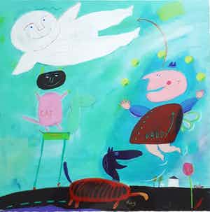 Wouter Stips - Cat, dog, tulips verkocht voor € 50!