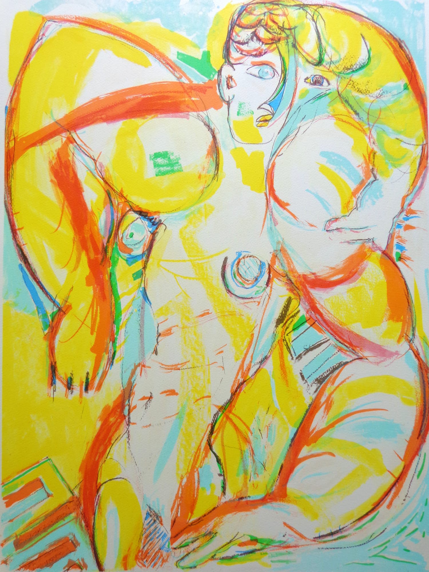 Paul de Lussanet - FIGUREN / KLEURLITHO / 76x56cm / SIG / 1986 / VENCE kopen? Bied vanaf 25!