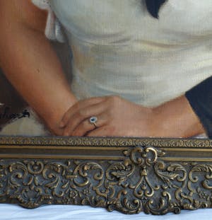 Rudolf Wenghart - Ingelijst olieverf op doek, op paneel (marouflé), “Portret” – 1938 – 100 x 80 kopen? Bied vanaf 1!