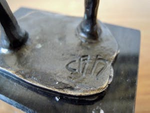 Corry Ammerlaan - Prachtige beeldje 2 personen "BEDANKT" kopen? Bied vanaf 45!