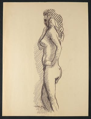 Jan Sluijters (jr.) - Houtskool op papier, Staand naakt kopen? Bied vanaf 1!