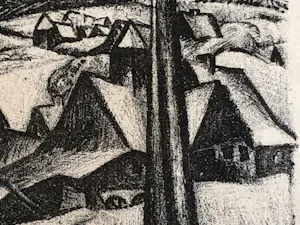 Leo Gestel - Twee litho's Ertsgebergte kopen? Bied vanaf 180!