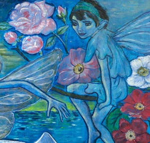 Kiss Riemvis - Olieverf op doek, z.t. Elfendans droomvlucht kopen? Bied vanaf 10!