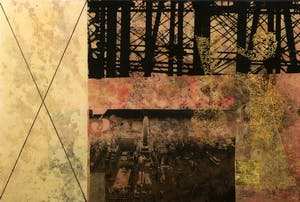 Mark Verdoes - Gemengde techniek achter epoxy op hout, Pink City kopen? Bied vanaf 35!