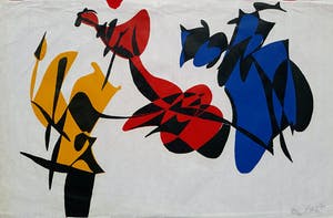 Jan van der Zee - Abstracte compositie, linoleumsnede op japans papier kopen? Bied vanaf 1!